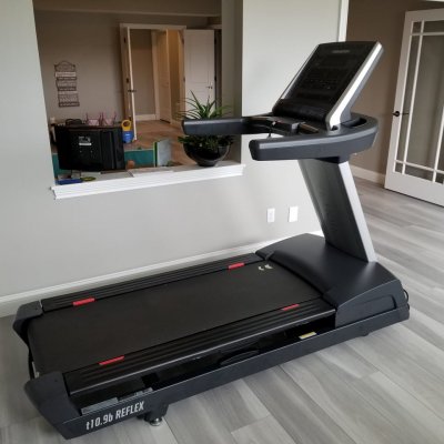side view of a home treadmill